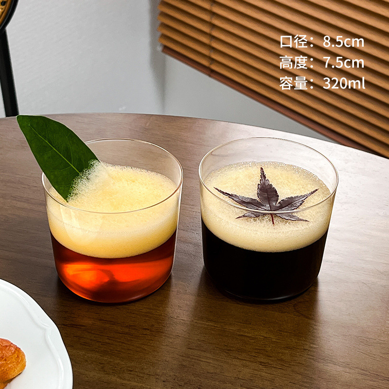 Taza de café con latte simple taza de té taza de cóctel taza de bebidas frías taza de café de vidrio de boca ancha taza de café de hielo ligero americano
