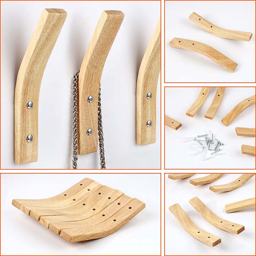 Simple gancho de madera para el hogar gancho de madera maciza gancho de la capa de registro gancho tridimensional gancho de fila de gancho único decoración de la pared colgante de pared todo partido