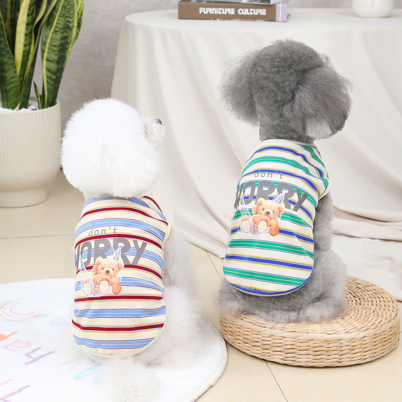 Pet Clothes Dog Clothes Cat Clothes Spring and Summer New Pet Clothing Wholesale 22 Swing Bear Vest
