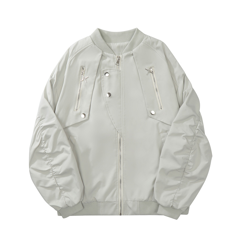 Nuevo estilo retro americano diseño de nicho traje de béisbol mujer primavera y otoño suelta calle alta vibe traje de vuelo chaqueta de hombre