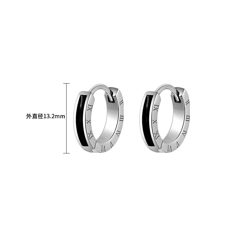 Men's Earrings Black Knight Roman Digital Ear Buckle Trendy Personalized Hip Hop Ear Ring Fashion Black Drop Glue Earrings Men's Earrings Black Knight Roman Digital Ear Buckle Trendy Personalized Hip Hop Ear Ring Fashion Black Drop Glue Earrings