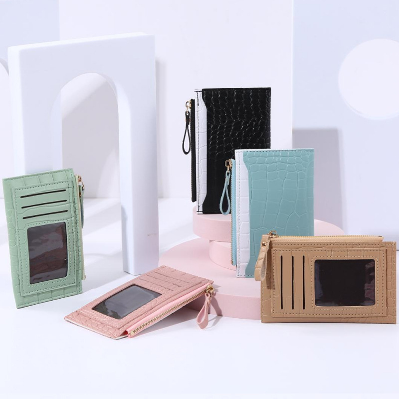 Factory direct sales 2021 new Korean version crocodile pattern card holder women's card holder coin purse multi-card slot gift customization