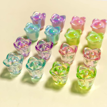 镀彩半透明铃兰花花帽亚克力散珠串珠项链材料DIY饰品配件批发