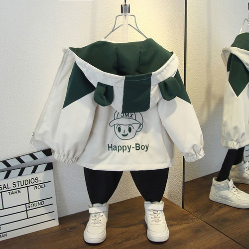 Boys 'coat, spring and autumn, Korean style color-matched jacket, new style hoodie, small girl card