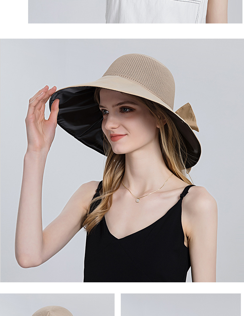 Sombrero De Pescador De Ala Grande Para Mujer Con Protector Solar De Verano De Playa De Vinilo display picture 2