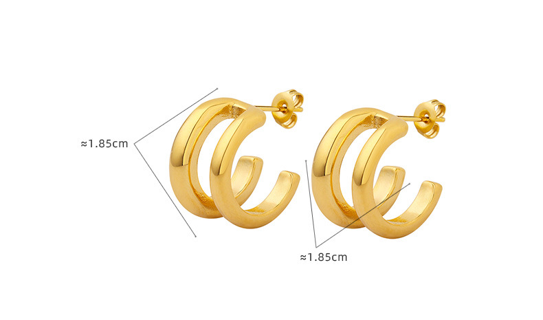 1 Paar Mode C-form Überzug Titan Stahl Ohrringe display picture 1