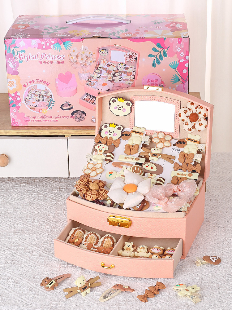 브로케이드 다크 브라운 헤어 액세서리 선물 상자 (절묘한 선물 상자) 같은 꽃