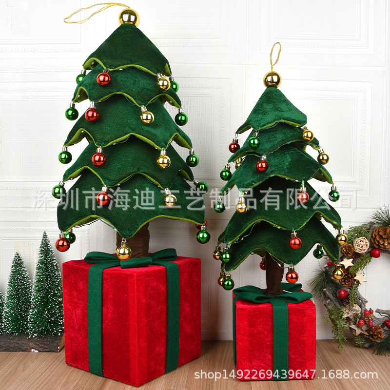 Regalos de Navidad transfronterizos árbol de Navidad retráctil regalos de modelado decoración creativa con iluminación decoración de ventanas