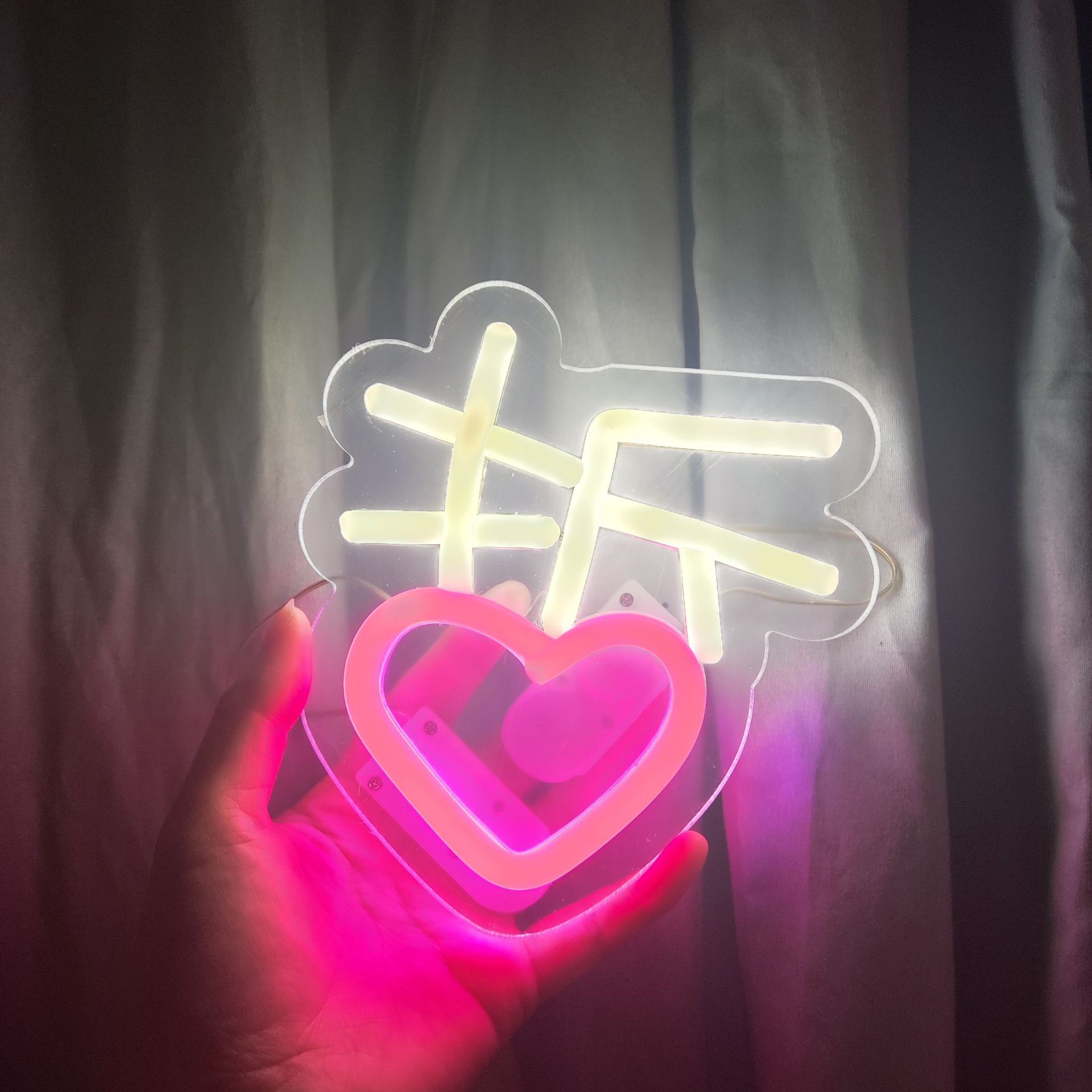 张信哲演唱手机背夹霓虹灯LED迷你粉丝应援灯牌手举接机发光牌