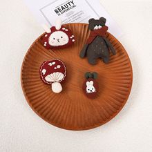 卡通布艺配饰手工制作棉麻系列儿童发夹发饰饰品DIY服装辅料配件