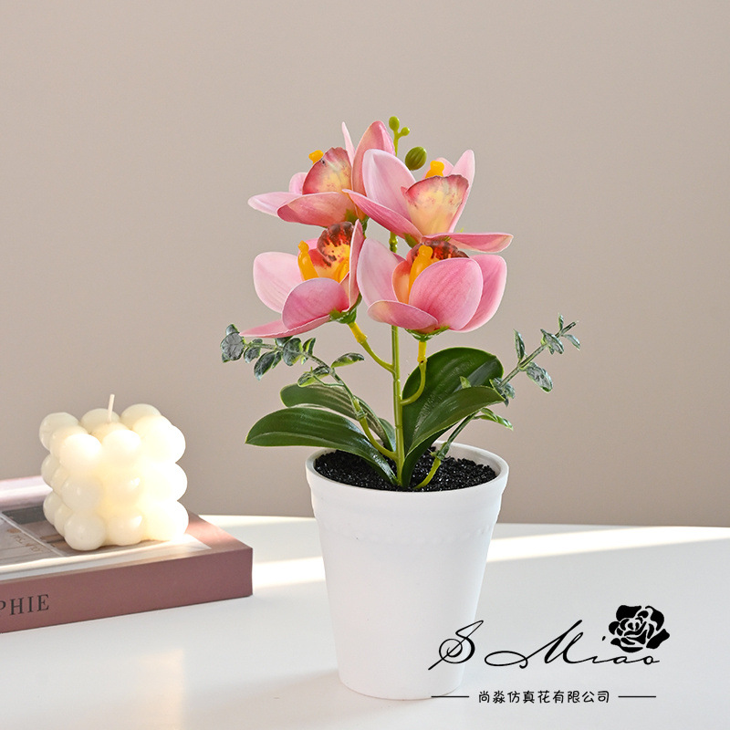 Flores falsas impresión 3D película Huilan bonsai simulación flor de moda creativa decoración planta artificial simulación maceta