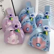 韩国ins针织包包女生背心包针织手提包针织袋手拎包针织包包