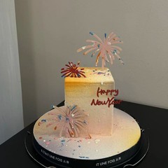 2025 大晦日ハッピーニューイヤー二層花火アクリルケーキデコレーションプラグインダイヤモンドパウダー新年の祝福フラグ