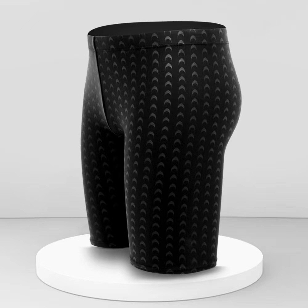 Pantalones de baño de hombre negro puro tamaño grande profesional impermeable tejido biónico de secado rápido pantalones de baño de piel de tiburón spr pantalones de baño
