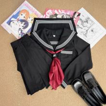 新款日系不良黑三本基础jk制服百褶裙套装正版学院风水手服半身裙