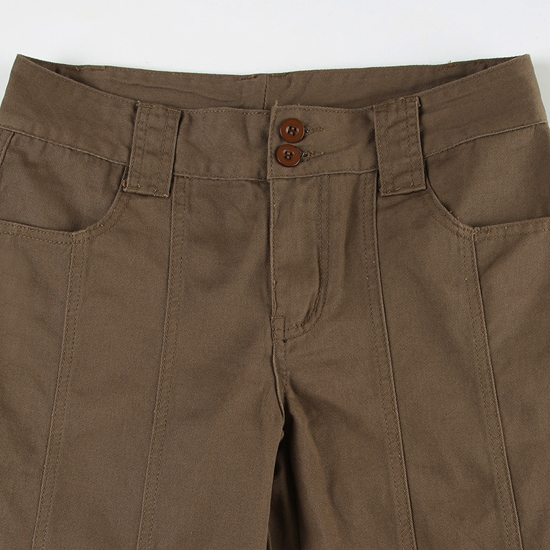 ​​Retro Low-Rise Patchwork Jeans Spring Loose-Fit Straight-Leg Denim Pants For Women (Maillard Style)​​_mkmklike.com