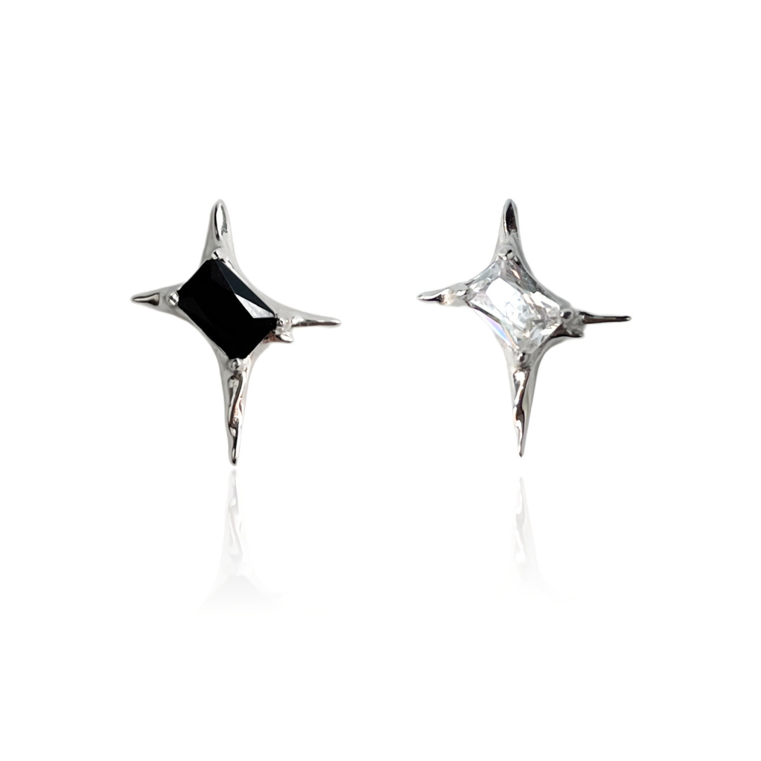 커플 남녀 귀걸이를위한 틈새 Irregular Four Mangar Star Zircon 귀걸이