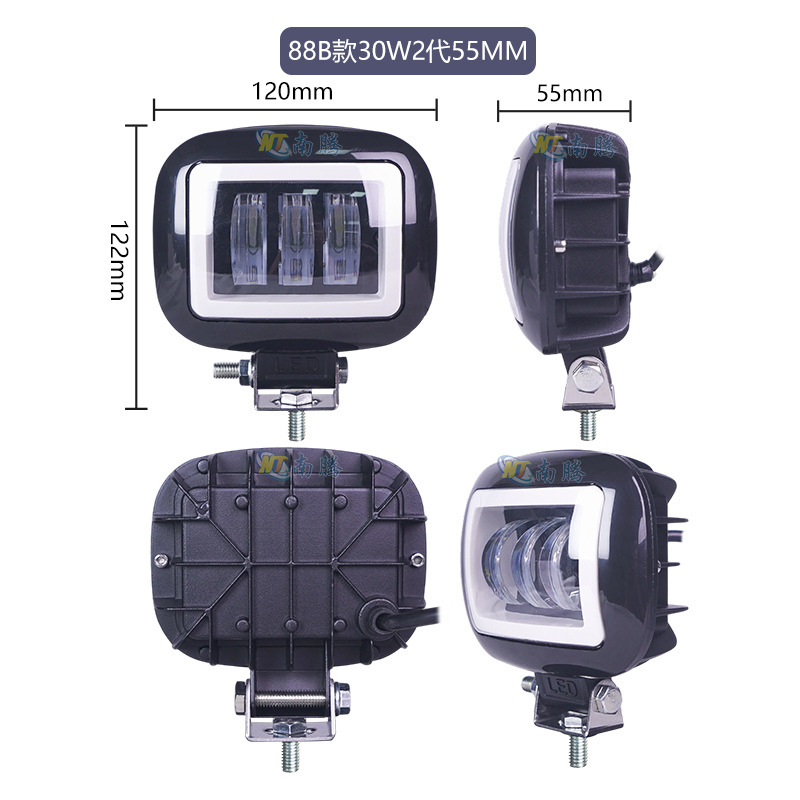 lámpara de coche eléctrica LED luz de pavimentación de carretera de tres ruedas lámpara de coche faro vehículo todoterreno renovación lámpara de niebla motocicleta lámpara image 5