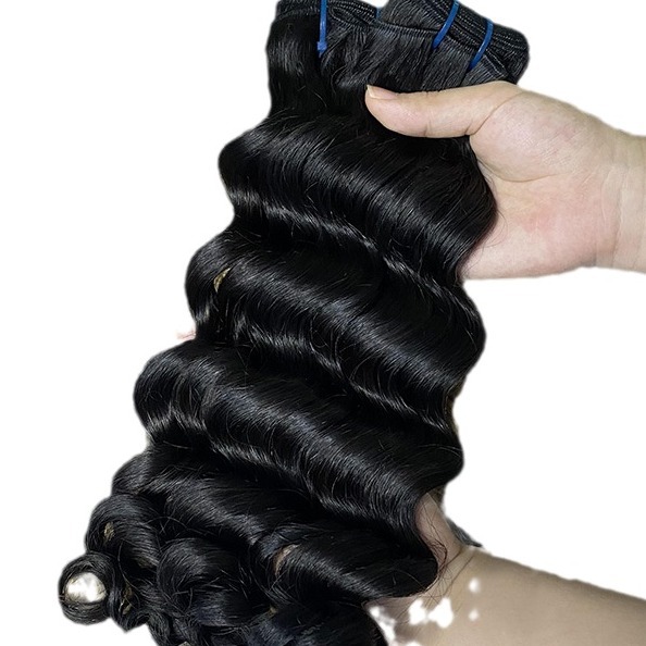 Extensiones de cabello humano real en ondas profundas sueltas para mujeres, peluca de cabello humano de exportación en stock