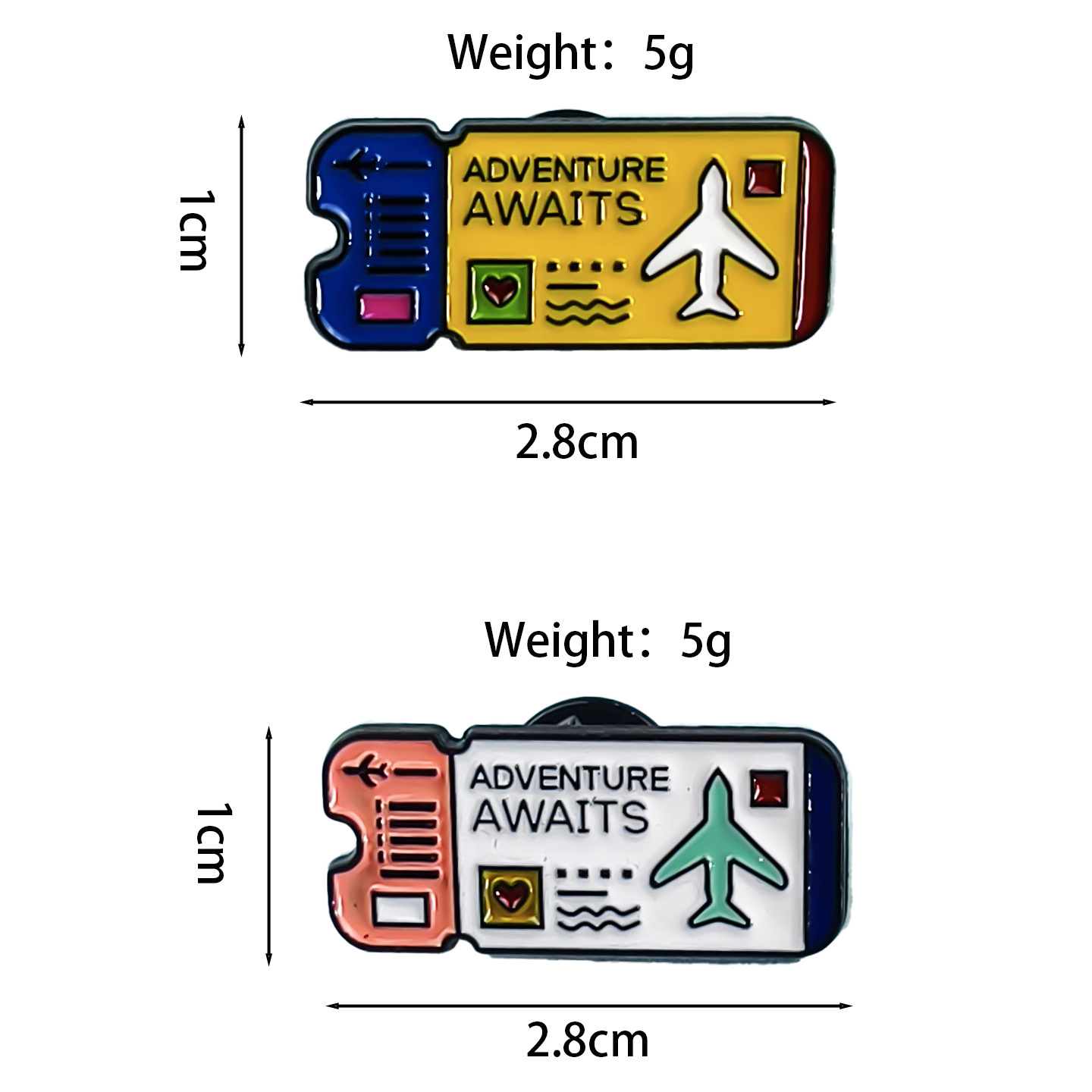 Boleto aéreo de dibujos animados transfronterizos broche de aleación para crear personalidad accesorios de letras creativas mochila insignia joyería punto