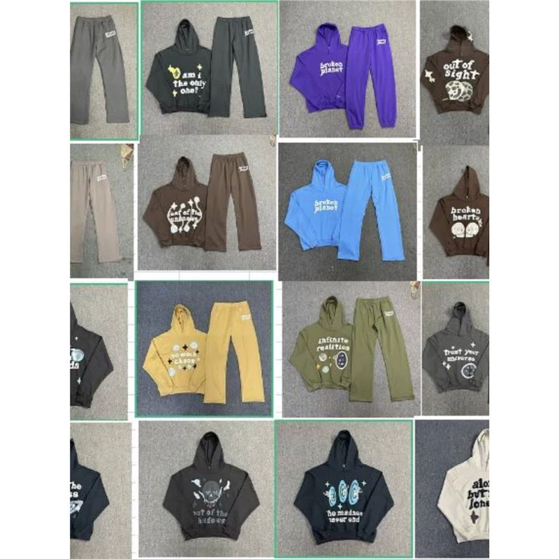 Broken planet базовый набор пенообразных букв свободный прилив для мужчин и женщин с капюшоном прямые брюки