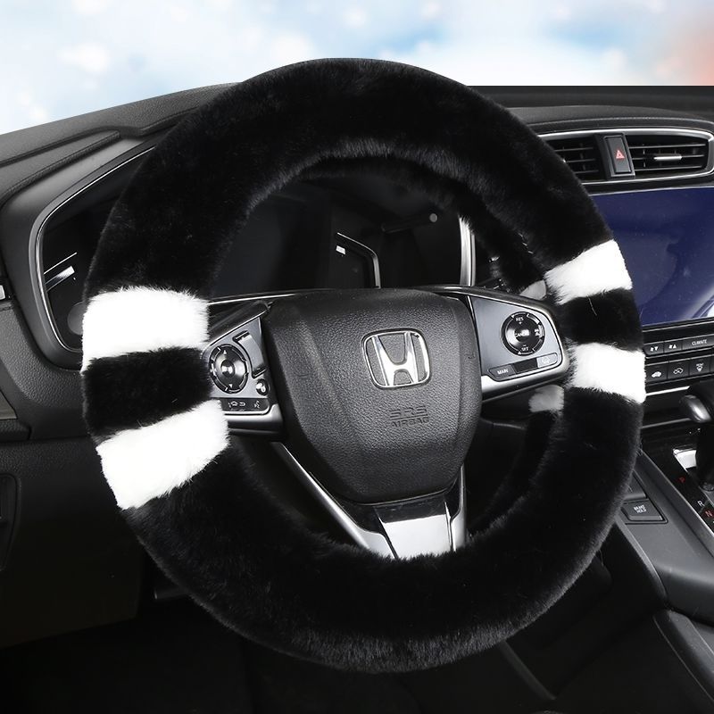 Amazon Winter Stuffed Car Steering Wheel Cover Unisex Anti-Slip Winter Warm Fur Integrated Handle Cover