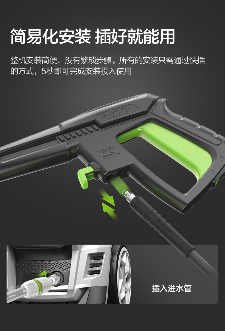 Greenfield Car Washing Machine 2500W Sensor High-Power Household Car Washing Machine High-Pressure Cleaning Machine Guard-D7Idn