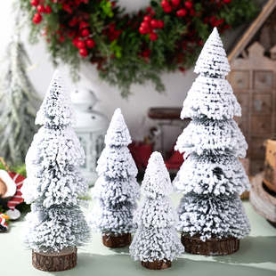 Haobei Christmas Scene Decoration Supplies Cedar Mini Christmas Tree Desktop Ornaments Small Cedar Tree Christmas Tree