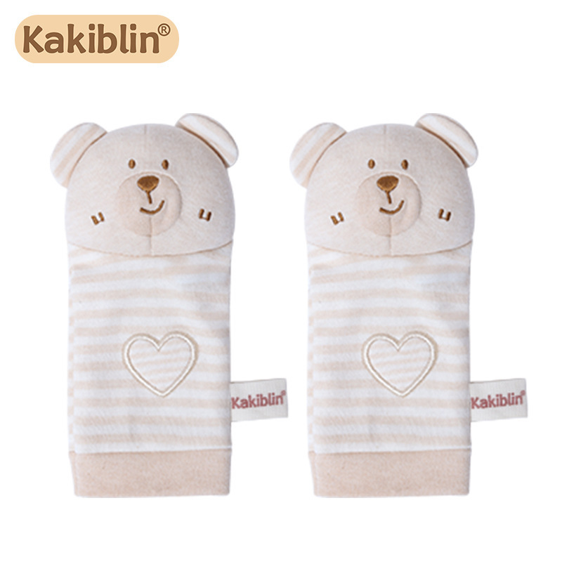 Kakiblin algodón orgánico bebé animal correa de muñeca traqueteo correa de reloj recién nacido Calcetines traje Juguetes