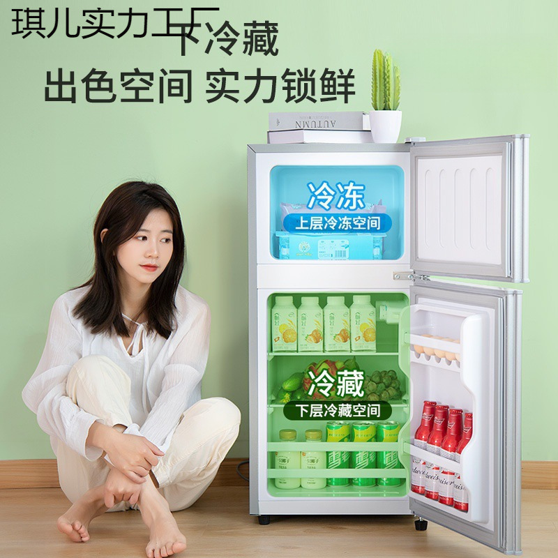 家用小冰箱一个起批冰箱迷你小型冷冻冷藏双开门家用宿舍出租房用|undefined