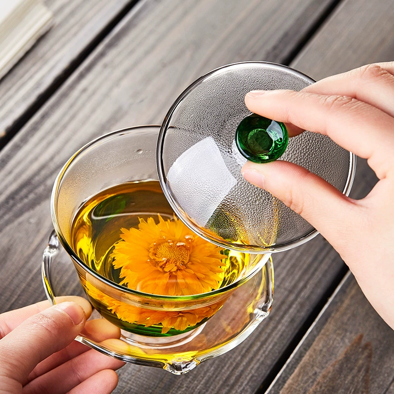 Glass tea cup, transparent tea set, big grabber