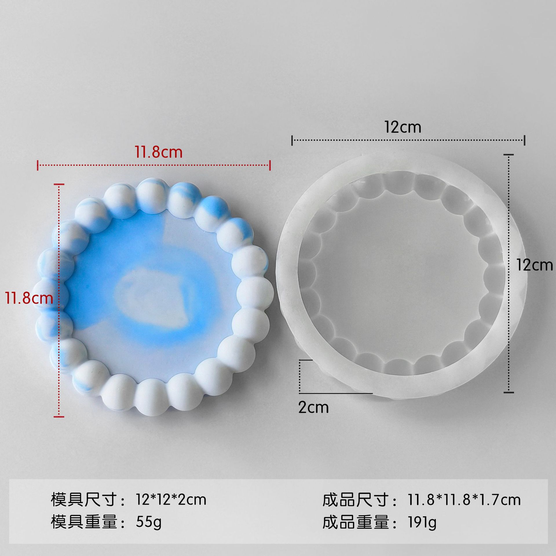 DIY burbuja bandeja de montaña molde silicona oval cristal resina epoxi yeso cemento Mesa almacenamiento