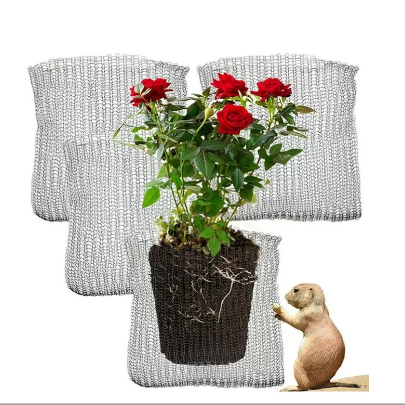 跨境不锈钢针织金属网防鼠网防虫网防蜗牛网保护植物根部网兜袋