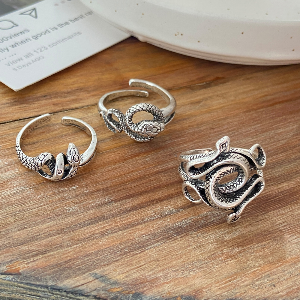 53468 Mushang Retro Snake Ring Ring Ring ، أوروبا والولايات المتحدة ، والأزياء عبر الحدود ، وخاتم الثعبان ، وخاتم الثعبان الرجعي الشرير display picture 4