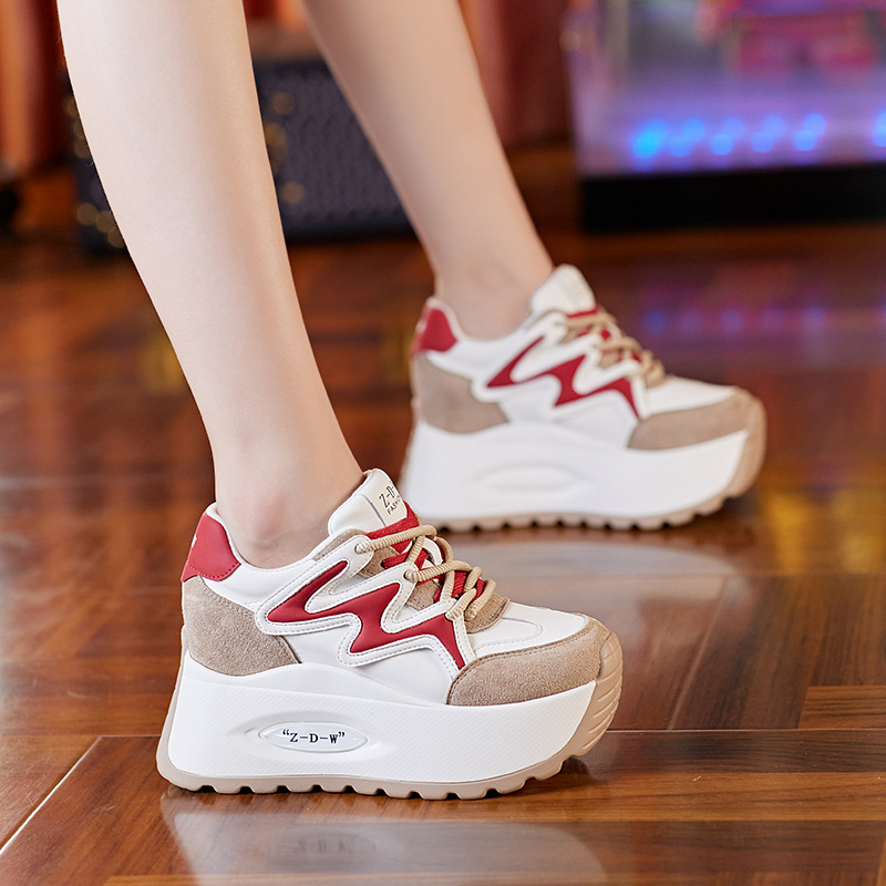 Giày sneaker chunky đế dày lưới thoáng khí mùa hè thu cho nữ — Màu đen