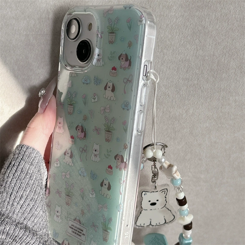Apple, мятный милый совместимый с iPhone 15, чехол для телефона, цветочный принт, совместимый с iphone, 16promax, 14 шт.
