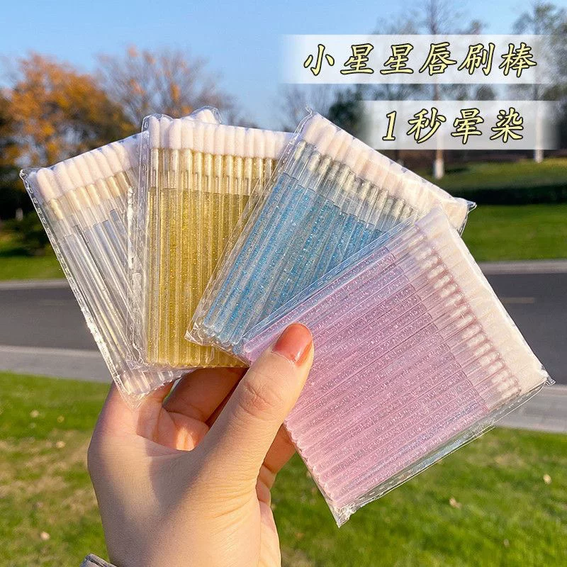 Disposable lipstick, brush, cotton swabs, foundation