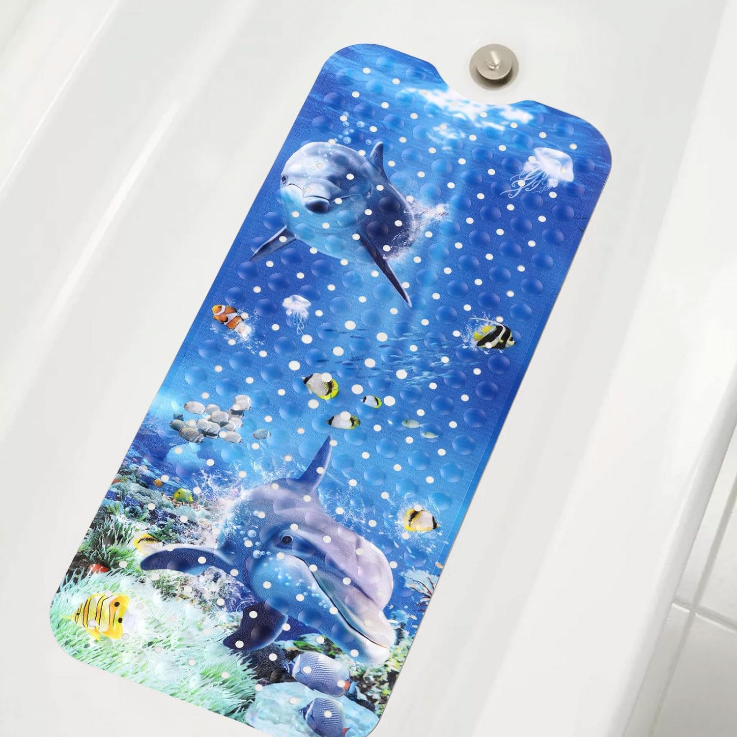 Alfombrilla antideslizante para baño con diseño de océano de dibujos animados para niños de Amazon, alfombrilla antideslizante para piscina, baño, alfombrilla antideslizante