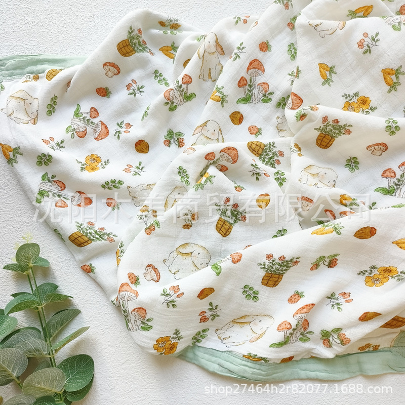 Baby Children Class A 4/6 Layer Yarn Bamboo Cotton Bamboo Fiber Gauze Bath Towel Wrapping Towel Baby Cover Blanket Cover Towel Quilt