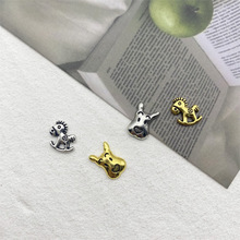 新款小狗木马合金配件卡通饰品贴片手工发饰手机壳美甲DIY材料