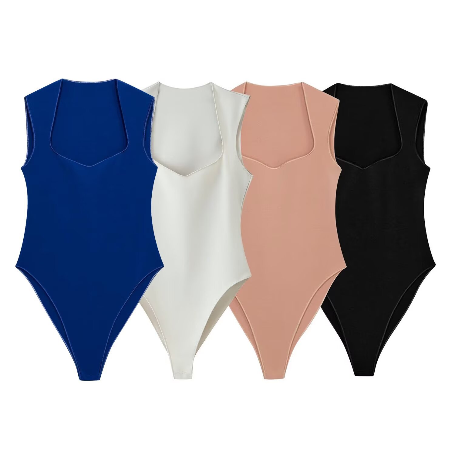 2026 Summer New Cross-Border Women's Clothing Square Neck Elastic Bodysuit 5584260