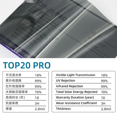 TOP‑PRO magnetron sputtering metal | Automotive Film - 152m-15m-top20-pro