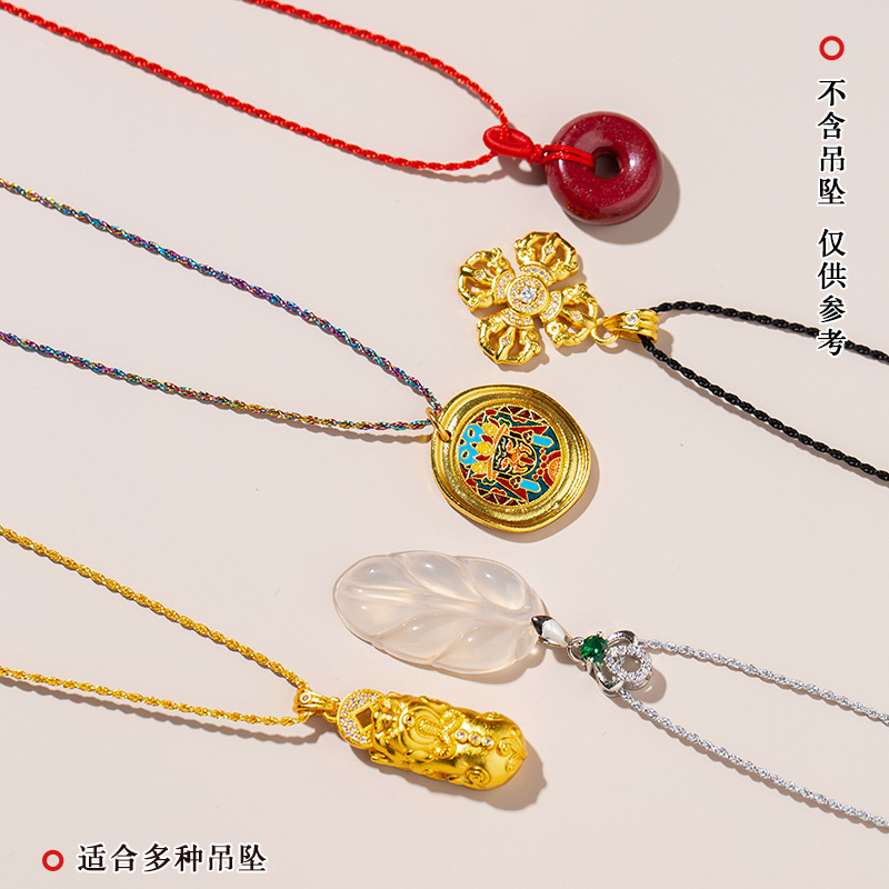 Colgante de alambre de oro fino colgante de oro jade colgante de collar de collar de cuerdas a través de especial