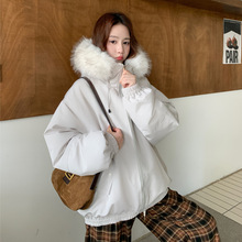 明星同款大毛领派克羽绒棉服女2025新款冬季保暖加厚工装棉袄外套