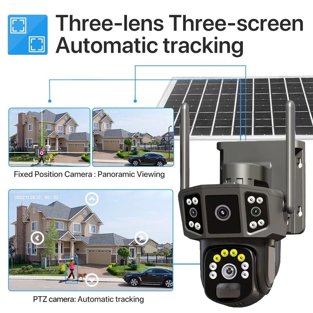 Wise Doctor Solar Surveillance Camera Outdoor 4G Full-Color Night Vision HD Smart Tracking Monitoring Camera