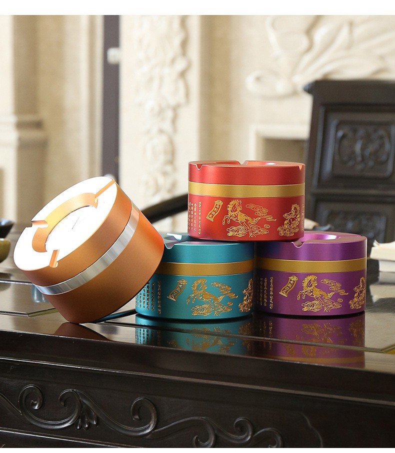 High-End Embossed Ashtray for Home Use, Tea Table, Commercial Gift, Premium Feel Ashtray