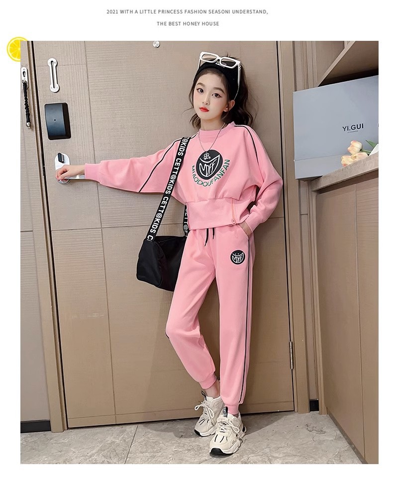 Kinder Langarmshirt Und Freizeithose Set Für Mädchen Herbstmode_voghion.com