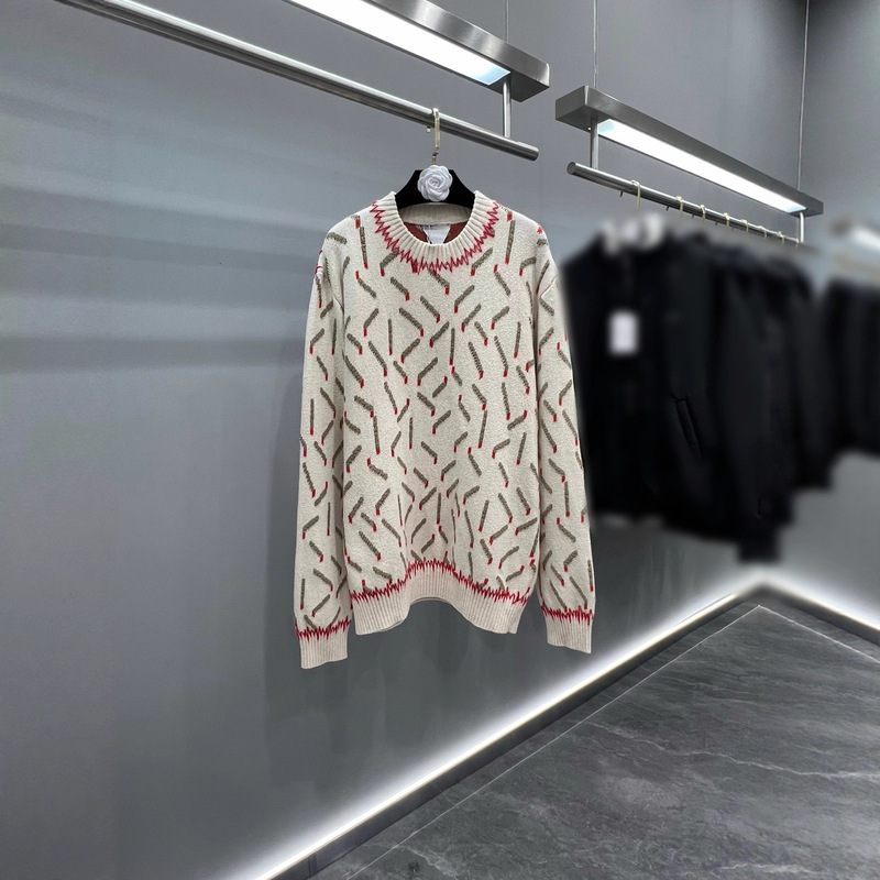 Correct Version of the Original Bv Brand 25Ss New Cotton Jacquard Match Pattern Knitwear for Men and Women, Casual and Versatile