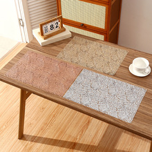 欧式大气长方形PVC餐垫咖啡隔热垫镂空轻奢餐厅隔热垫防水