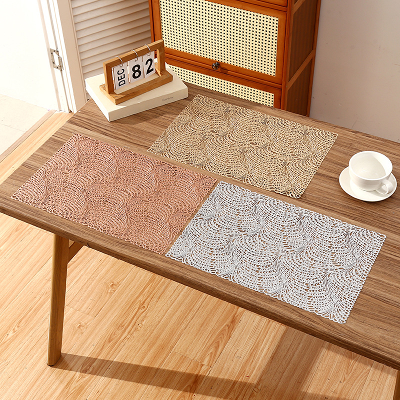 Atmosfera europea rectangular PVC almohadilla de café aislamiento térmico cojín hueco de lujo ligero almohadilla de aislamiento térmico impermeable